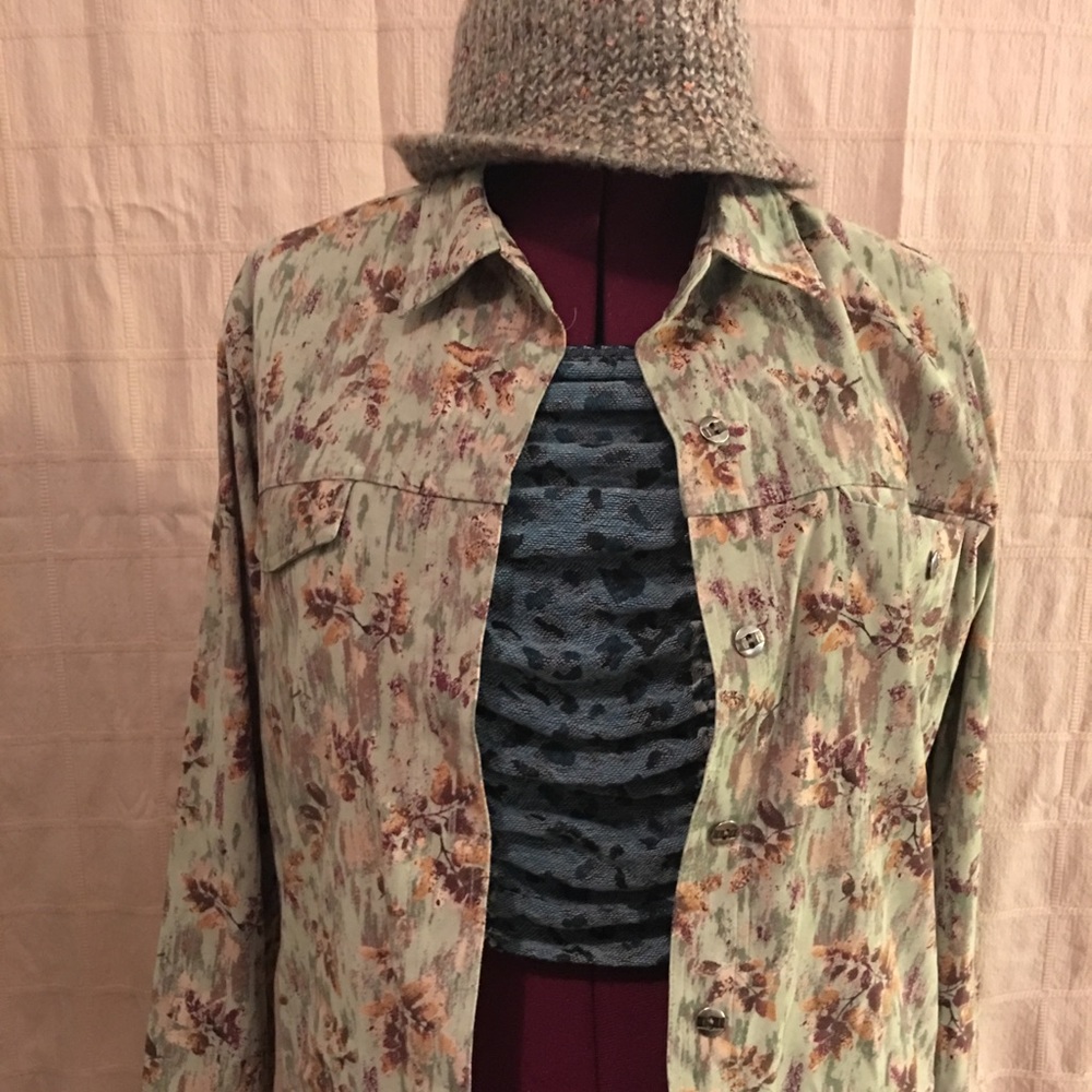 Christopher & Banks..Mint, Wine, and Beige Jacket